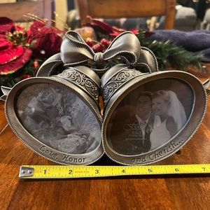 Pewter picture frame.